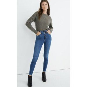 10" High-Rise Skinny Jeans in Mackey Wash: Button-Front Sz 27 AF687